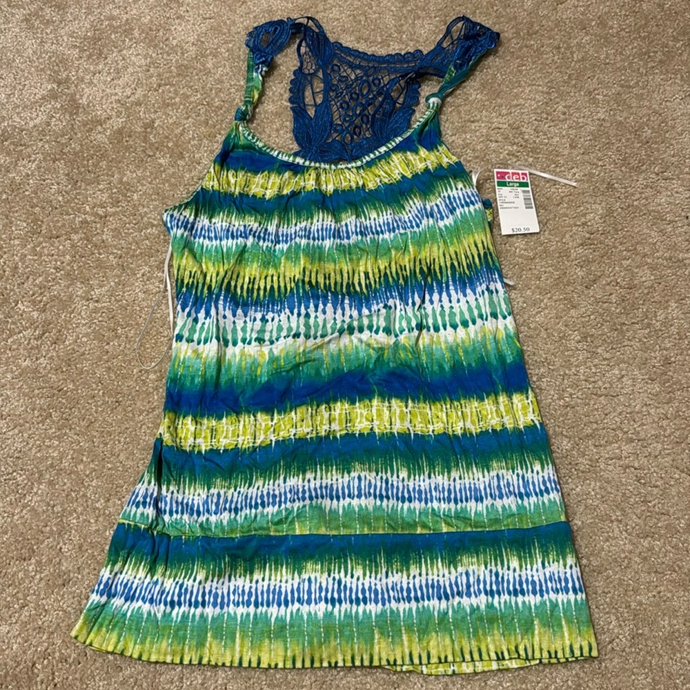 Blue & Green Fashionable Tanktop